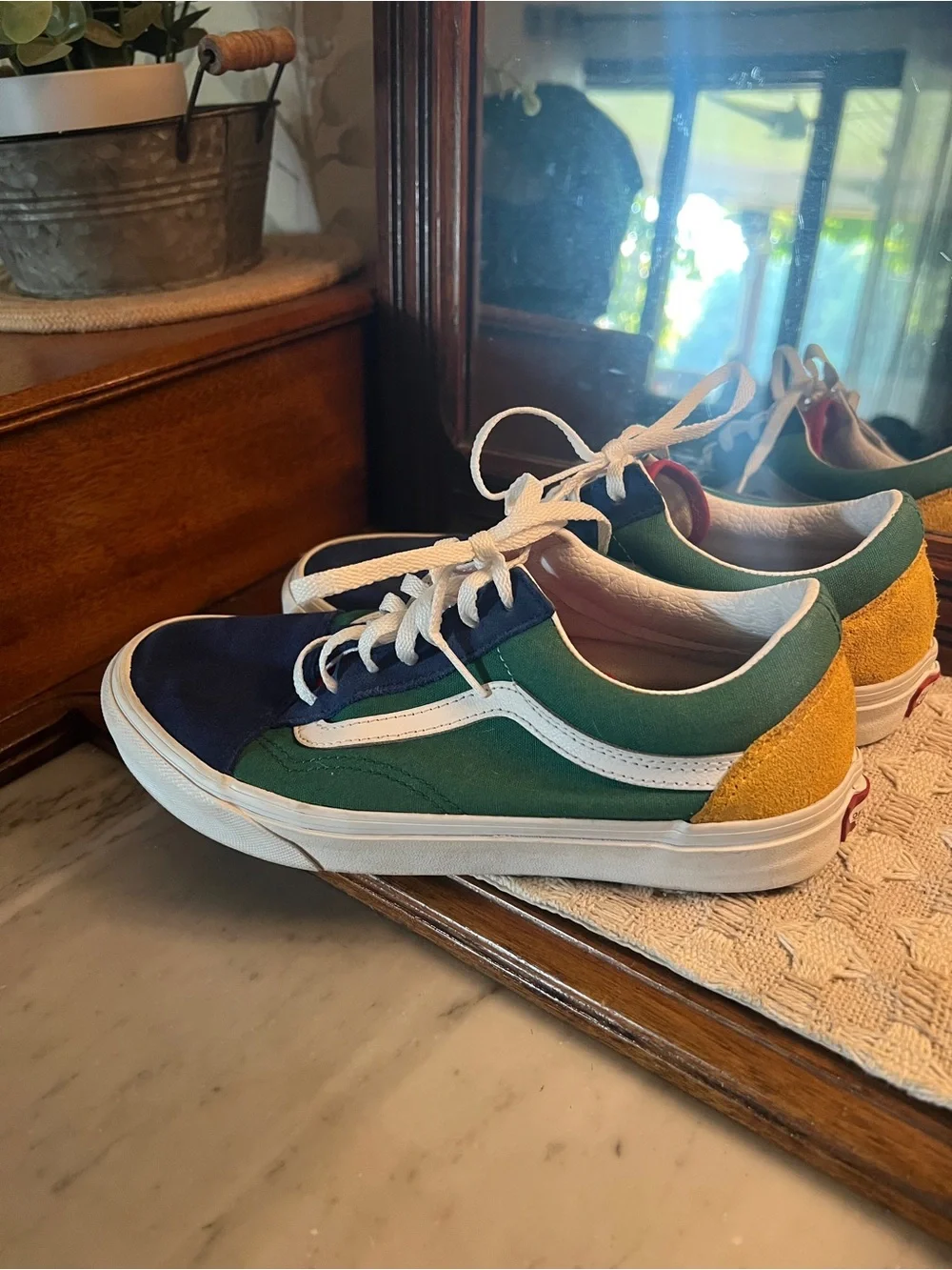 VANS Classic Old Skool Yacht Club Low Top Athleisure Sneakers Blue Green Sz 6.0